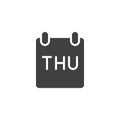 Thursday calendar page vector icon