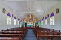 Interior of The Our Lady of the Sacred Heart, a Catholic Church placed in Thursday Island, Queensland, Australia. Royalty Free Stock Photo