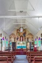 Interior of The Our Lady of the Sacred Heart, a Catholic Church placed in Thursday Island, Queensland, Australia. Royalty Free Stock Photo