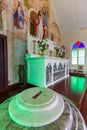 Interior of The Our Lady of the Sacred Heart, a Catholic Church placed in Thursday Island, Queensland, Australia. Royalty Free Stock Photo