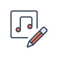 Color illustration icon for Thus, pencil and edit Royalty Free Stock Photo