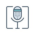 Color illustration icon for Thus, microphone and voice