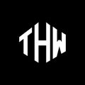 THW letter logo design with polygon shape. THW polygon and cube shape logo design. THW hexagon vector logo template white and Royalty Free Stock Photo