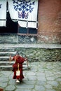 Buddhist monk practising dance for Mani Rimdu