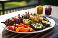 thyme-basil marinated grilled veggies paired with a chilled saison