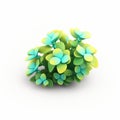 Cyan Flower 3d Icon: Thyme With Cartoonish Clay Material