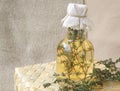 Thyme vinegar Royalty Free Stock Photo