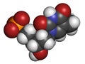 Thymidine monophosphate (TMP, thymidylate) nucleotide molecule. DNA building block. Atoms are represented as spheres with