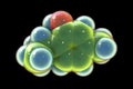 Thymol molecule, 3D illustration Royalty Free Stock Photo