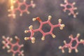 Thymol molecule, 3D illustration Royalty Free Stock Photo