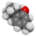 Thymol oil of thyme molecule. Present in kitchen herb Thymus vulgaris. Has antiseptic and preservative properties.