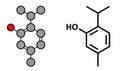 Thymol oil of thyme molecule. Present in kitchen herb Thymus vulgaris. Has antiseptic and preservative properties