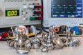 Thyristors and diodes in the test laboratory for electronic devi