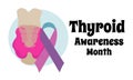 Thyroid Awareness Month, idea for a poster or banner design for a medical theme