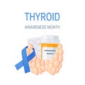 Thyroid awareness month vector concept