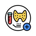 thyroid function tests health check color icon vector illustration