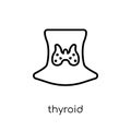 Thyroid icon. Trendy modern flat linear vector Thyroid icon on w