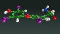 Thyroxine structure Royalty Free Stock Photo