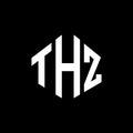 THZ letter logo design with polygon shape. THZ polygon and cube shape logo design. THZ hexagon vector logo template white and Royalty Free Stock Photo