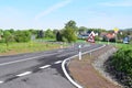 ThÃÂ¼r, Germany - 05 19 2021: New road with slippery road warning Royalty Free Stock Photo