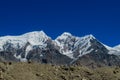 Tian Shan mountains snow peaks panorama Royalty Free Stock Photo