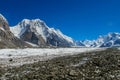 South Inilchek Tian Shan mountains glacier Royalty Free Stock Photo