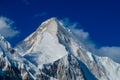 Big mountain snow peak Khan-Tengri in Tian Shan mountains Royalty Free Stock Photo