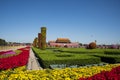 Tiananmen square China, Asia, Beijing, National Day, flower bed,