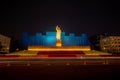 Tianfu Square in Chengdu , with statue of Mao Zedong during autumn at Chengdu Sichuan , China : 13 October 2023 Royalty Free Stock Photo