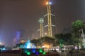 Tianhe Road night cityscape Guangzhou China