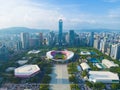 Tianhe Sports Center and Guangzhou Tianhe North Business District Royalty Free Stock Photo