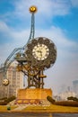 Tianjin Century Clock situted in front of Jiefang bridge in Tianjin, China Royalty Free Stock Photo