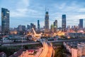 Tianjin cityscape in nightfall Royalty Free Stock Photo