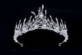 Tiara with pearls isolated on a black background Royalty Free Stock Photo