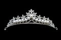 Tiara with pearls isolated on a black background Royalty Free Stock Photo