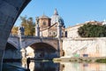 Tiber river and bridge Ponte Vittorio Emanuele II Royalty Free Stock Photo