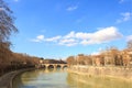 The Tiber River, Bridge Sisto. Rome, Italy Royalty Free Stock Photo