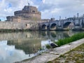 The Tiber river and The Castle of the Holy Angel and the bridge of angels