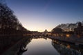 Tiber River, San Pietro and Sant`Angelo bridge. Rome cityscape a Royalty Free Stock Photo