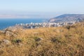 Tiberias city town and Kineret sea view. Royalty Free Stock Photo