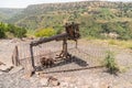 Roman ballista of the 1st century AD, the time of the siege of the city of Gamla on the Golan Heights in Israel Royalty Free Stock Photo