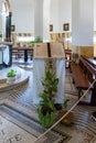 A decorated stand with a book of psalms in the Beatitude Monastery located on the mountain on the coast of the Sea of Galilee - Ki