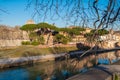 Tiberina Island (Isola Tiberina) on the river Tiber in Rome, Italy