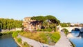 Tiberina Island on the Tiber River, Rome Italy Royalty Free Stock Photo