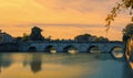 Tiberius bridge in Rimini in the morning Royalty Free Stock Photo