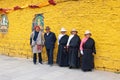 Tibet, China - May 2019: Tibetan people made their pilgrimage to the holy place in Lhasa, Tibet Royalty Free Stock Photo