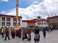 Tibet, China - May 2019: Tibetan people made their pilgrimage to the holy place in Lhasa, Tibet Royalty Free Stock Photo