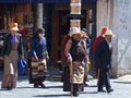 Tibet, China - May 2019: Tibetan people made their pilgrimage to the holy place in Lhasa, Tibet Royalty Free Stock Photo