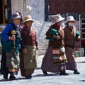 Tibet, China - May 2019: Tibetan people made their pilgrimage to the holy place in Lhasa, Tibet Royalty Free Stock Photo