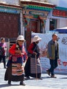 Tibet, China - May 2019: Tibetan people made their pilgrimage to the holy place in Lhasa, Tibet Royalty Free Stock Photo